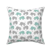 elephant // grey and mint kids nursery baby mint and grey baby print