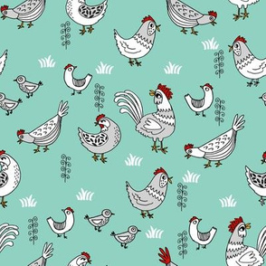 chickens // mint chicken bird backyard farm farmyard homestead egg chicken coop fabric