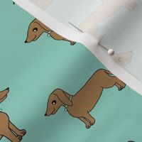 dachshund // dog mint cute dog pet dog sweet dog fabric pet 