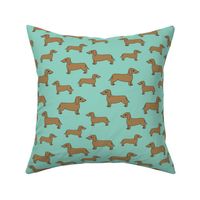 dachshund // dog mint cute dog pet dog sweet dog fabric pet 