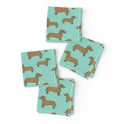 dachshund // dog mint cute dog pet dog sweet dog fabric pet 