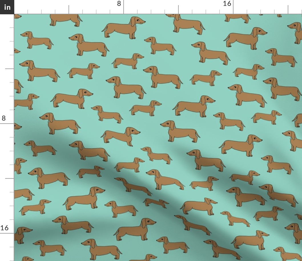 dachshund // dog mint cute dog pet dog sweet dog fabric pet 