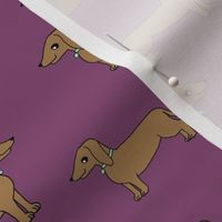 dachshund // dog purple dog cute sweet doxie dog fabric adorable pet wiener dog