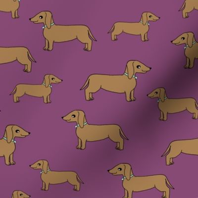 dachshund // dog purple dog cute sweet doxie dog fabric adorable pet wiener dog