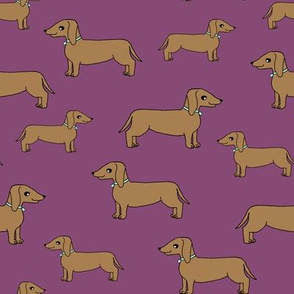 dachshund // dog purple dog cute sweet doxie dog fabric adorable pet wiener dog