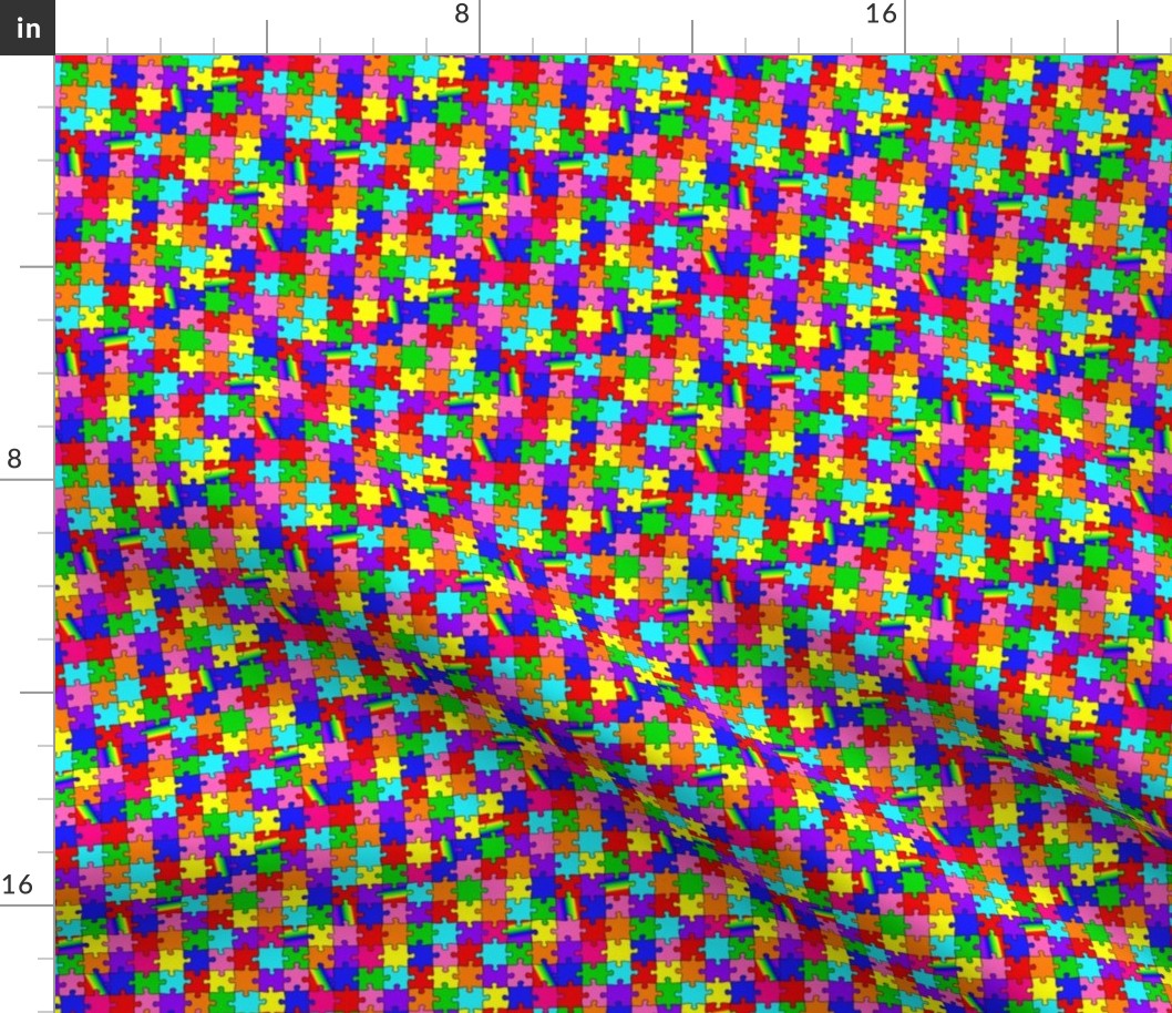 Autism puzzle pieces spectrum small scale