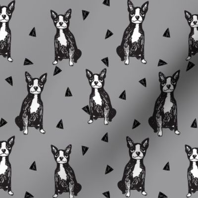 boston terrier // sketch hand-drawn illustration dog cute dogs pet dog fabric