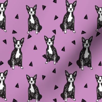 boston terriers // purple dog dogs pet dog fabric cute dogs pets purple dog breed fabric