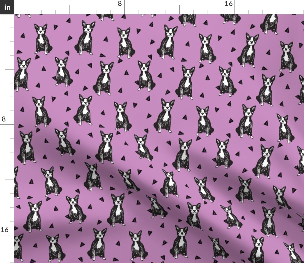 boston terriers // purple dog dogs pet dog fabric cute dogs pets purple dog breed fabric