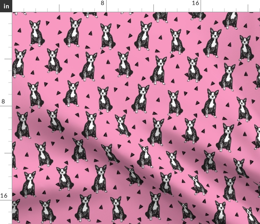 boston terrier // boston terriers pink girls sweet pet dog dog breed fabric