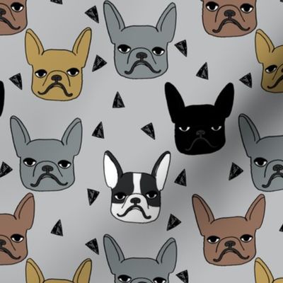 frenchie // french bulldog grey dog dog breed fabric dogs dog fabric