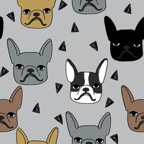 frenchie // french bulldog grey dog dog breed fabric dogs dog fabric