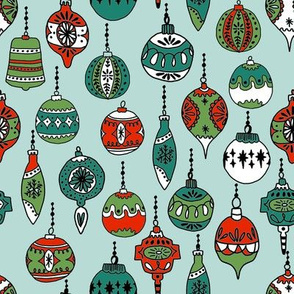 christmas ornaments // christmas vintage xmas red and green xmas holiday design