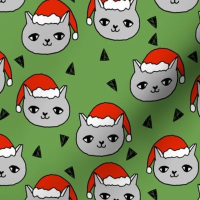 christmas cat // red and green christmas fabric, cute cat, cats, christmas, xmas, holiday, andrea lauren