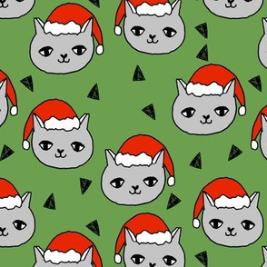 christmas cat // red and green christmas fabric, cute cat, cats, christmas, xmas, holiday, andrea lauren