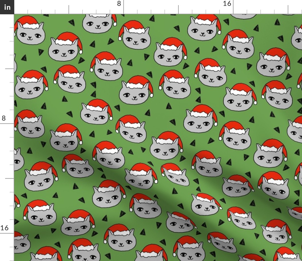 christmas cat // red and green christmas fabric, cute cat, cats, christmas, xmas, holiday, andrea lauren