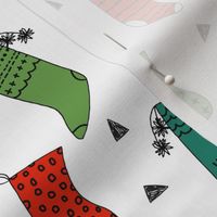 stockings // red and green christmas stocking, christmas print, christmas fabric, sweet christmas design by andrea lauren