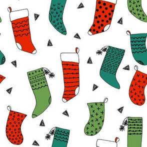 stockings // red and green christmas stocking, christmas print, christmas fabric, sweet christmas design by andrea lauren