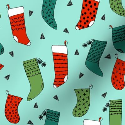 stocking // stockings christmas christmas fabric, cute christmas, christmas print, red and green, mint, christmas, xmas, holiday, andrea lauren