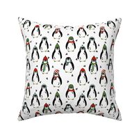 penguin holidays // penguin cute baby christmas fabric cute christmas design xmas holiday red and green holiday andrea lauren fabric