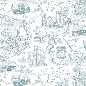 Country Living Toile Jamestown Blue