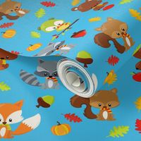 Woodland animals in scarves