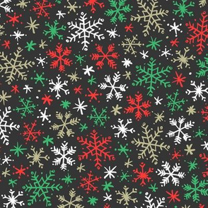 Snowfall (Dark Red and Green)