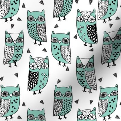 owl // owls birds mint autumn kids owl fabric owl design by andrea lauren