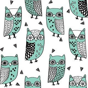 owl // owls birds mint autumn kids owl fabric owl design by andrea lauren