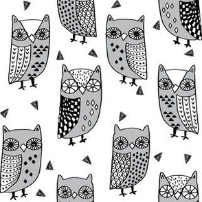 owls // owl autumn bird birds fall illustration andrea lauren fabric