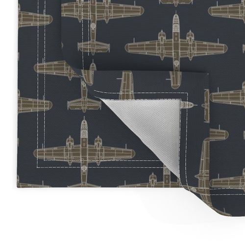 B-25 Mitchell Olive on Blue - Large