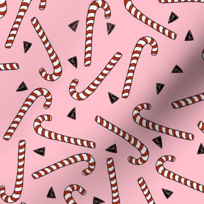 candy cane // pink candy canes christmas pink and red christmas fabric xmas holiday