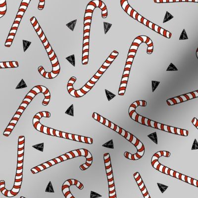 candy cane // christmas christmas candy cane fabrics red and grey holiday xmas christmas xmas fabric by andrea lauren