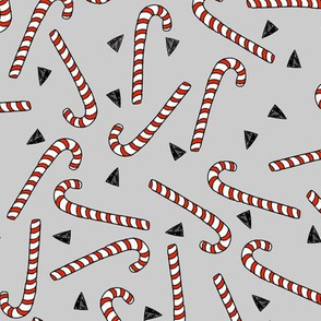 candy cane // christmas christmas candy cane fabrics red and grey holiday xmas christmas xmas fabric by andrea lauren