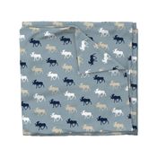 multi moose on blue || the rustic woods collection