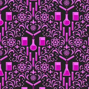 Mad Science Damask (Dark Pink)