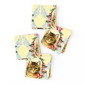 cats Victorian bows ribbons roses flowers fairy insect wings wreaths garlands leaf leaves tabby medallions shabby chic romantic kittens fairies