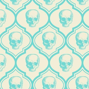 French skulls - bone & blue