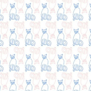 Cats in Blue and Peach