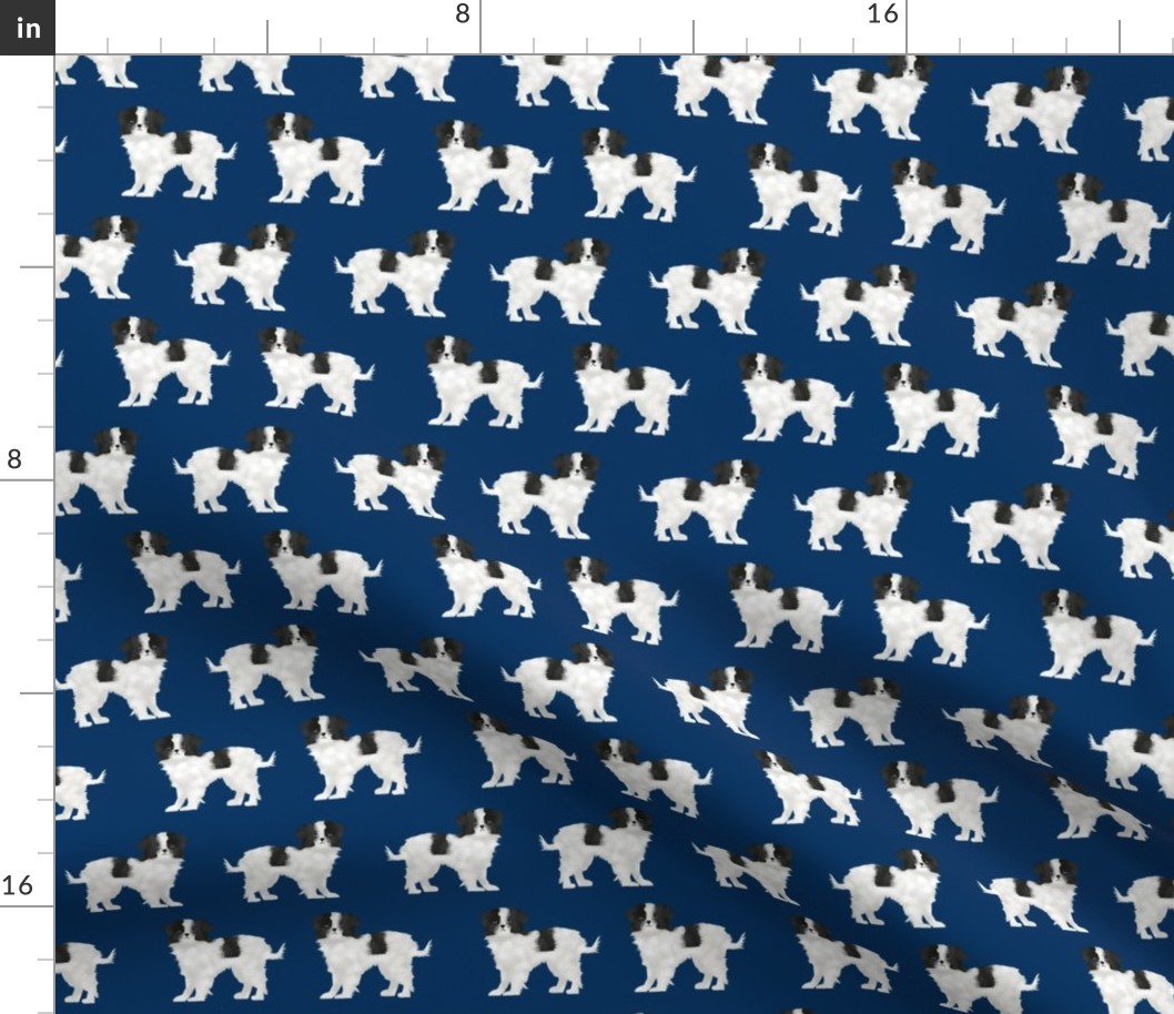 japanese chin dog breed fabric navy blue dog breed dogs fabric