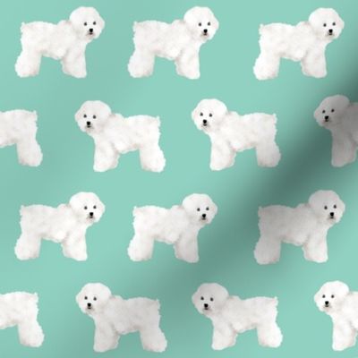 Bichon Frise Dog Print Mint Dog Cute Dog Spoonflower