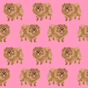 pomeranian pink pom dog cute pom fabric dog girls sweet pomeranian dog fabric