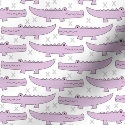 lavender gators on white