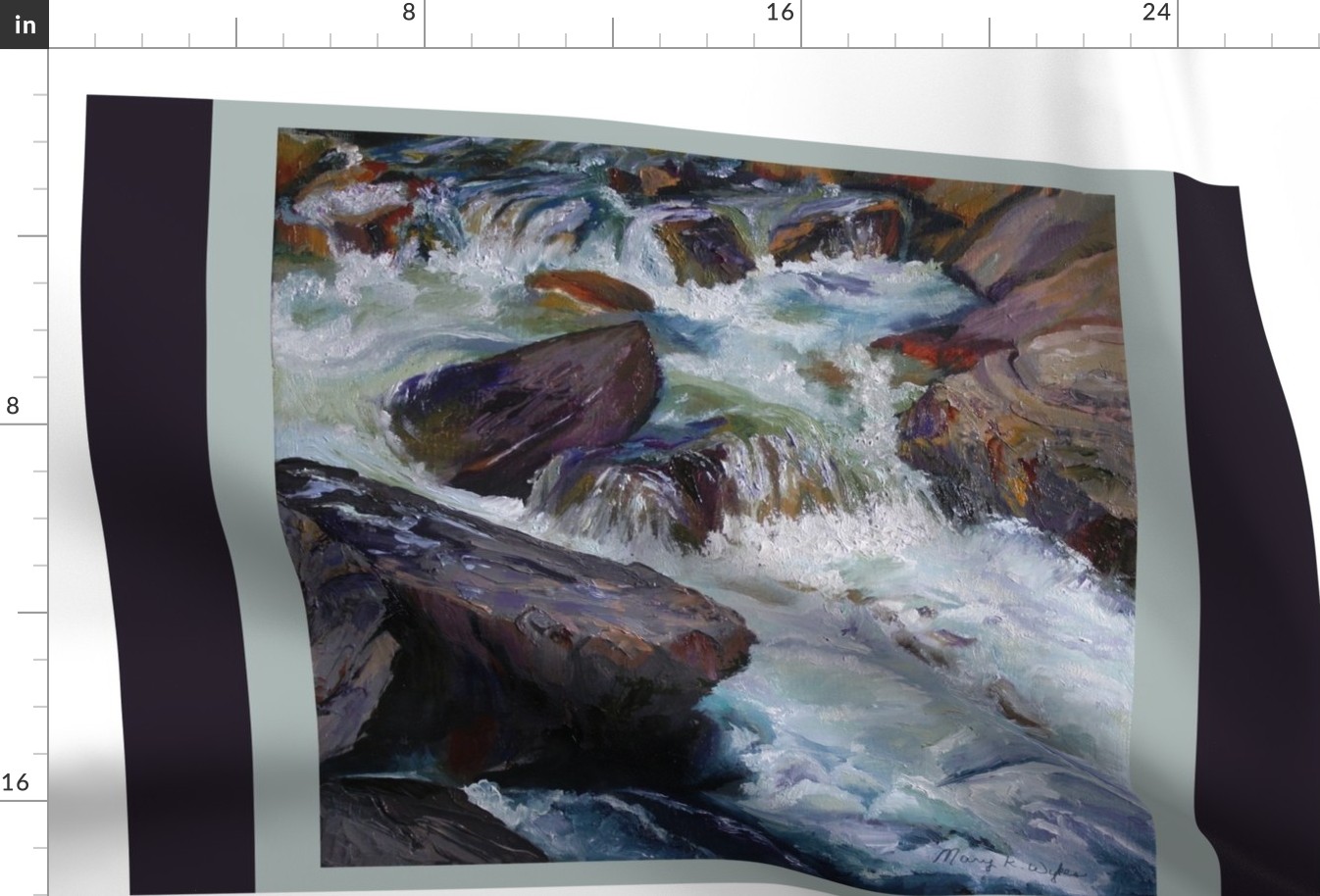 River Cascades, an Original Painting that is Ready to Frame