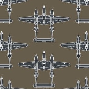 P-38 Sea Blue on Olive Drab - Large