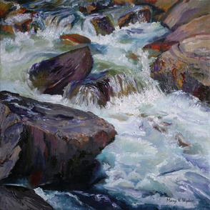 Cascades - an Original Oil Painting of River Rapids - Ready to Frame