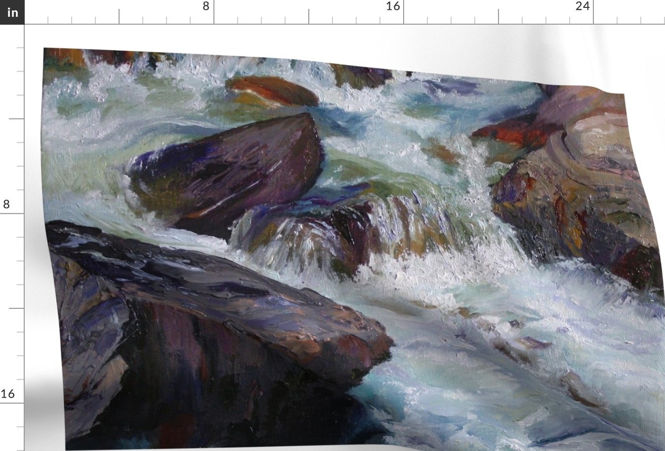 Cascades - an Original Oil Painting of River Rapids - Ready to Frame