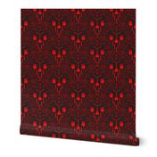 Mad Science Damask (Dark Red)