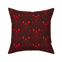 Mad Science Damask (Dark Red)