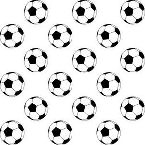 One Inch Black and White Soccer Balls on White